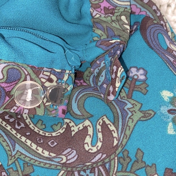 Coldwater Creek turquoise floral maxi skirt size petite extra small - Picture 7 of 8